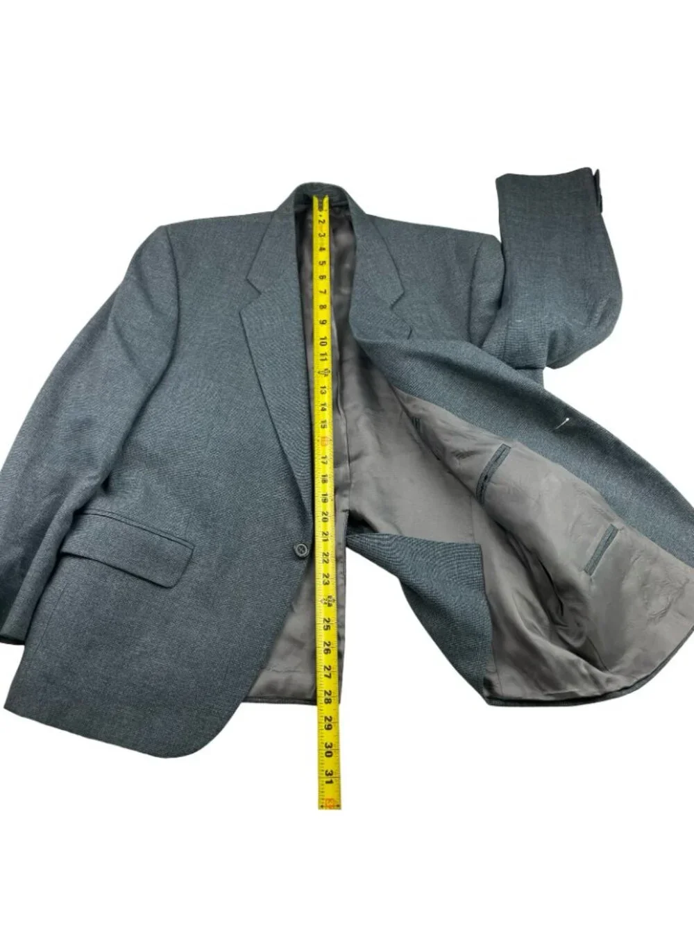 Alexandre London Men's Bespoke Wool Blend 1-Button Blazer Gray • England • 42S